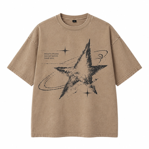 Camiseta de Corte Cuadrado Personalizada con Estampado Gráfico Extra Grande, Camiseta Urbana de Manga Corta para Marcas de Ropa de Marca Privada - Product Image 2