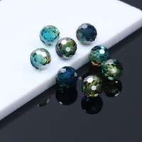 Perles de Moissanite en Gros avec Trou Complet, de 3mm à 12mm, Perles Détachées Facettées Bleues et Vertes pour la Fabrication de Bijoux