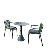 Ensemble de table et chaises d'extérieur multifonctionnel en fer forgé coloré, style nordique décontracté, pour cour, café et salon de thé