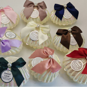 Caja de Dulces con Forma de Concha Marina con Lazo, Recuerdos de Boda con Temática Oceánica para Invitados, Recuerdos de Despedida de Soltera, Recuerdos de Boda para Regalos de Fiesta - Product Image 1