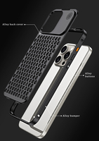 Étui de téléphone en métal de luxe en alliage d'aluminium rigide alvéolé pour dissipation thermique pour iPhone 15 Pro Max 15 Plus 14 S23 Ultra – Coque de refroidissement