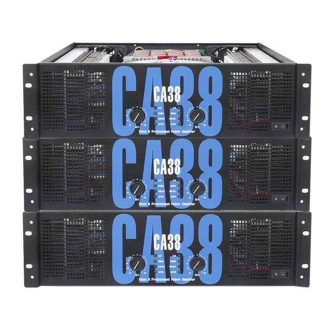 XIY Best Sell 1200W+1200W CA38 Professional Strong Power Bass Stereo DJ Amplifiers 4/8 Ohm Metal