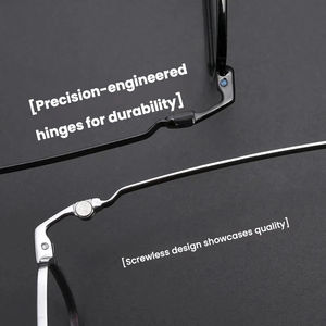 إطار نظارات كلاسيكي مربع الشكل للجنسين، خفيف الوزن للغاية، مصنوع من التيتانيوم النقي، مع عدسات AC مطبوعة، نظارات قراءة بإطار كامل للبالغين - Product Image 5