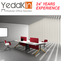 Poste de travail modulaire pour 4 personnes, bureau de travail, structure en métal, design moderne pour bureau à domicile