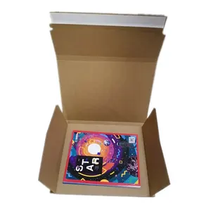 E-Commerce ที่กำหนดเองไปรษณีย์กระดาษแข็งสีน้ำตาลหนังสือห่อจดหมายกล่องบรรจุภัณฑ์ดีวีดีซีดีไวนิลบันทึกกล่องจดหมาย