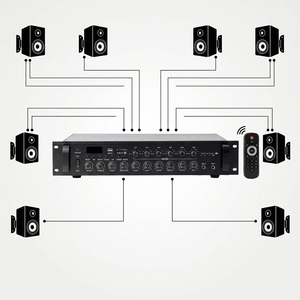 Amplificador de Potencia de Voltaje Constante de 6 Zonas Personalizable, Mezclador de <span class=keywords><strong>Audio</strong></span> para Megafonía con Control de Volumen Individual - Product Image 5