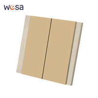 Interruptores y Enchufes de Pared WESA Ultrafinos con Botón Pulsador EU 1/2/3 Vías, Enchufe de Alimentación de 1 Vía, Combinación Libre, Diseño Moderno de Lujo