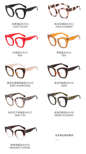 Tonos 2021 nuevo diseño de moda al por mayor mujeres personalizadas de gran tamaño estilo cuadrado gafas ópticas marcos gafas transparentes - Product Image 4