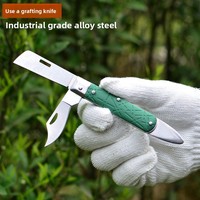 Outil de jardinage pliable multifonctionnel en acier inoxydable 120 mm, couteau à double tranchant pour bouturage, semis, greffage d'arbres fruitiers