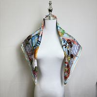 Op maat bedrukte 65*65cm dierenprint 100% Mulberry zijden 14 momme vierkante sjaal, op maat gemaakte zijden haarsjaal met logo, groothandel