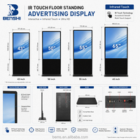 Kiosque interactif à écran tactile infrarouge de 43/50/55/65/75/85/98 pouces, menu numérique Android, écran LCD publicitaire FHD 4k