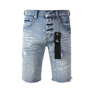 Pantaloncini da <span class=keywords><strong>uomo</strong></span> in <span class=keywords><strong>jeans</strong></span> stile High Street europeo e americano, con strass a rombo, nuovi arrivi estivi, strappati, stile workwear - Product Image 4