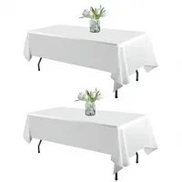Nappe en lin brodée à la main à volants floraux – Housse jetable imperméable et anti-taches pour banquets et mariages en extérieur