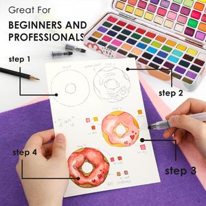 Ensemble <span class=keywords><strong>de</strong></span> <span class=keywords><strong>peinture</strong></span> aquarelle 100 couleurs avec stylos pinceau à eau et <span class=keywords><strong>crayon</strong></span> à dessin, fournitures d'art, kit <span class=keywords><strong>de</strong></span> démarrage parfait pour la <span class=keywords><strong>peinture</strong></span> - Product Image 6