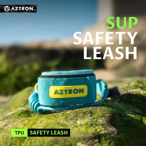 Laisse de course <span class=keywords><strong>gonflable</strong></span> Aztron pour SUP, <span class=keywords><strong>10</strong></span>/9 <span class=keywords><strong>pieds</strong></span>, cordon droit en TPU de 6 mm, sangle de cheville de 6,5 cm de large, laisse de pied pour les lacs, les rivières et le surf sur les vagues - Product Image 6