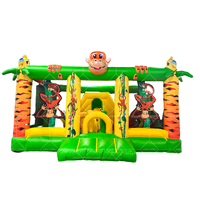Maison gonflable de rebond de ville d'amusement et château plein d'entrain inspiré par parc d'attractions combiné de toboggan aquatique pour le jeu extérieur