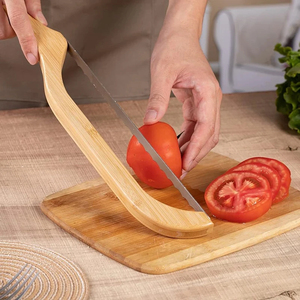 Cuchillo cortador de pan de metal con mango de madera de 15.3 pulgadas para pan casero y masa madre, venta al por mayor - Product Image 2