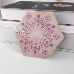 High Quality Custom Eco-Friendly Durable Reusable Non-Slip 8mm Thick Ceramic Coasters Hexagon Sublimation Absorbent Drinks Mat