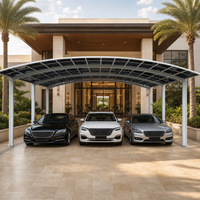 Abri de stationnement double pour garage de villa moderne, en alliage d'aluminium thermolaqué, de haute qualité, pare-soleil et imperméable