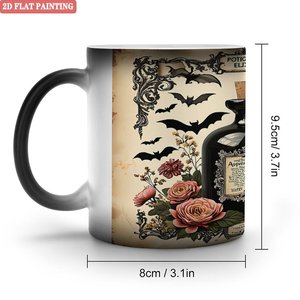 Frosted Black 11oz <b>Ceramic</b> Mug Heat Sensitive Blank <b>Cup</b> For Festival Gift - Product Image 1