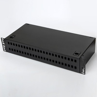 Panel Patch Fiber Optik LC 48 Port 96 Core Load Adapter Pigtail 2U 19 inci Terminal Box UPC Jaringan Distribusi Serat Optik