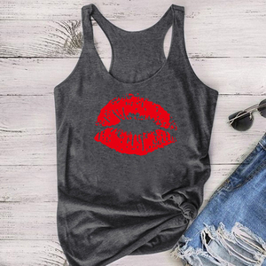Sexy <strong>Red</strong> Lips Print Tank Tops Summer Fashion Harajuku <strong>Sleeveless</strong> Vest Casual <strong>Sleeveless</strong> T <strong>Shirt</strong> Women's Ladies Vest Tops - Product Image 3