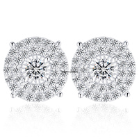 S925 gümüş küpe 18K altın küpe DEF renk Moissanite kadın küpe
