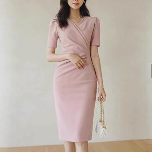 Falda ajustada de diseño inspirado en el sudeste asiático TA 2026, vestido de color liso de corte ajustado y moderno para ir al trabajo PC1218 - Product Image 1