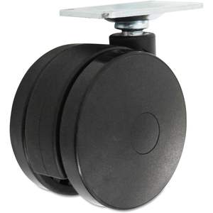 Roulettes métalliques modernes Alera pour bases de table réglables en hauteur, noires, lot de 4 – Roues pivotantes avec frein pour usage bureau, école, hôpital - Product Image 1