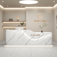 Comptoir Caisse Moderne Minimaliste en MDF pour Petit Magasin, Salon de Beauté, Bureau d'Accueil d'Entreprise, Hôtel, École et Hôpital