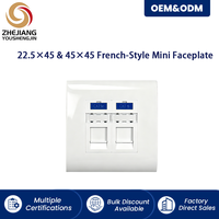 Module Keystone RJ45 CAT6 YSJ HB-MB12 standard français - Plaque murale 22,5x45mm pour prise réseau de câblage structuré
