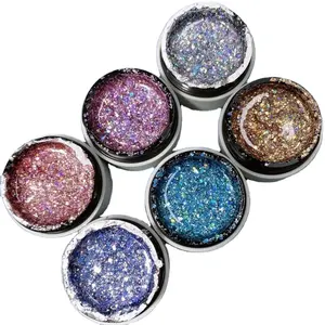 2023 Pop Feature Sequin Nail Art Pop Glitter Starburst 6 Colour Jar Nail Polish