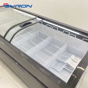 Congélateur coffre commercial européen à économie d'énergie pour îlot, vitrine pour hypermarché, stockage de poisson congelé et de glace, profondeur réglable - Product Image 2