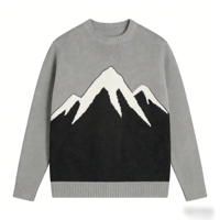 Pull en tricot vintage pour homme, pull décontracté à col rond et manches longues pour homme, pull personnalisé pour homme, design jacquard tricoté motif météore
