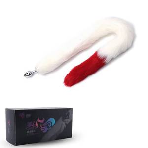 Plug anal en métal argenté long et allongé, jouet sexuel pour adulte en forme de queue de renard artificielle, pour jeux de rôle en extérieur - Product Image 3