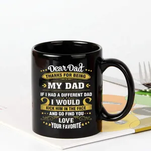 Fathers Day Mug For Dad I Love My Dad Mug Eco-Friendly 11oz Sublimation Black Cup