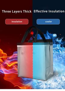 Sac isotherme réutilisable en non-tissé avec logo personnalisé, sac isotherme en non-tissé, sac de pique-nique - Product Image 2