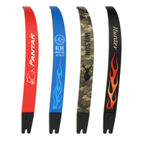 Membres d'arc classique en fibre de verre en bois de fibre de carbone d'usine avec des conceptions de flamme rouge bleu, camouflage et noir pour la chasse au tir à l'arc