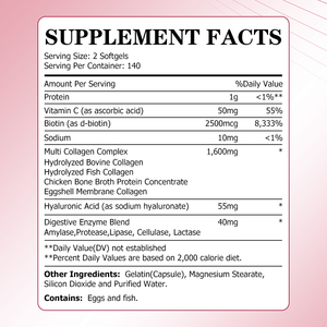 Cápsulas de Colágeno Más Vendidas, Fortalecen el Cabello con Ácido Hialurónico y Vitamina C, Cápsulas Blandas de Colágeno que Aumentan la Elasticidad de la Piel - Product Image 2