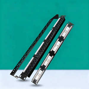Cat5e Patch Panel 24-Port UTP 1U 19-Inch Rack Mount RJ45 Network Distribution Frame Gigabit <b>Ethernet</b> POE IP Data Center - Product Image 1