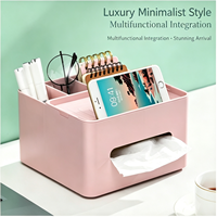 Seau de rangement multifonctionnel en plastique, style nordique, gain de place, écologique, minimaliste, couleur unie, organisateur pour table basse et coiffeuse