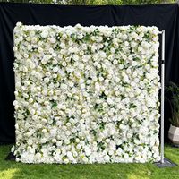 Toile de fond personnalisée en tissu de soie pour photomaton, mur de fleurs artificielles réalistes en roses vertes pour scène de mariage