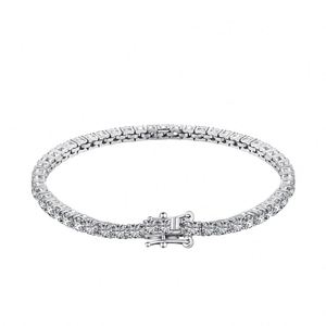 Bracelet tennis Dylam Fashion Fine Jewelry pour femmes, en argent S925 plaqué rhodium, avec zirconias 5A de couleur noire, rose, verte et transparente, taille ronde. - Product Image 1