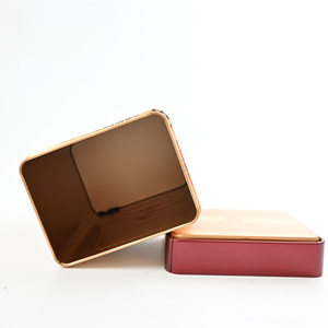 Red <b>Metal</b> Tea Can Rectangular Tin Food-Safe Lacquered Surface Gift Packaging Custom Printed Storage <b>Box</b> for Food Storage - Product Image 4