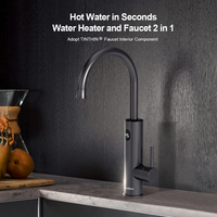 Briwellna 220V 3200W Acier Inoxydable 304 Chauffe-Eau Électrique Robinet LED Robinet D'eau Chaude Instantanée pour Cuisine Extérieure Salle De Bains