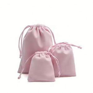 Sac cadeau rectangulaire portable en velours et flanelle fait main, personnalisé, avec cordon de serrage et logo sur mesure, pour la vente en gros Packbloom - Product Image 2