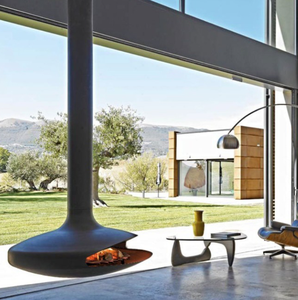 Chimenea Flotante <span class=keywords><strong>de</strong></span> Diseño Personalizado para Decoración Interior y Exterior, Chimenea Suspendida con Calefacción <span class=keywords><strong>de</strong></span> Leña y <span class=keywords><strong>Bioetanol</strong></span> - Product Image 1