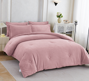 Set di Biancheria da Letto di Lusso 6 Pezzi, Copripiumino Moderno in Tinta Unita, Misura <span class=keywords><strong>Queen</strong></span>, 400TC, Lavato e Spazzolato, Confortevole in Poliestere - Product Image 5
