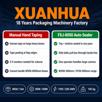Máquina Selladora de Cajas OEM de Gran Tamaño, 0-20m/min, Caja Cónica W500 H600mm, para Almacenes de Comercio Electrónico, Unidad de Empaquetado para Exportación de Alimentos