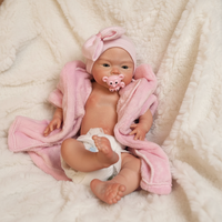 Poupée Reborn de 18 pouces, corps entier en silicone platine souple, bouche ouverte, nouveau-né réaliste, poupée de mode, jouet éducatif